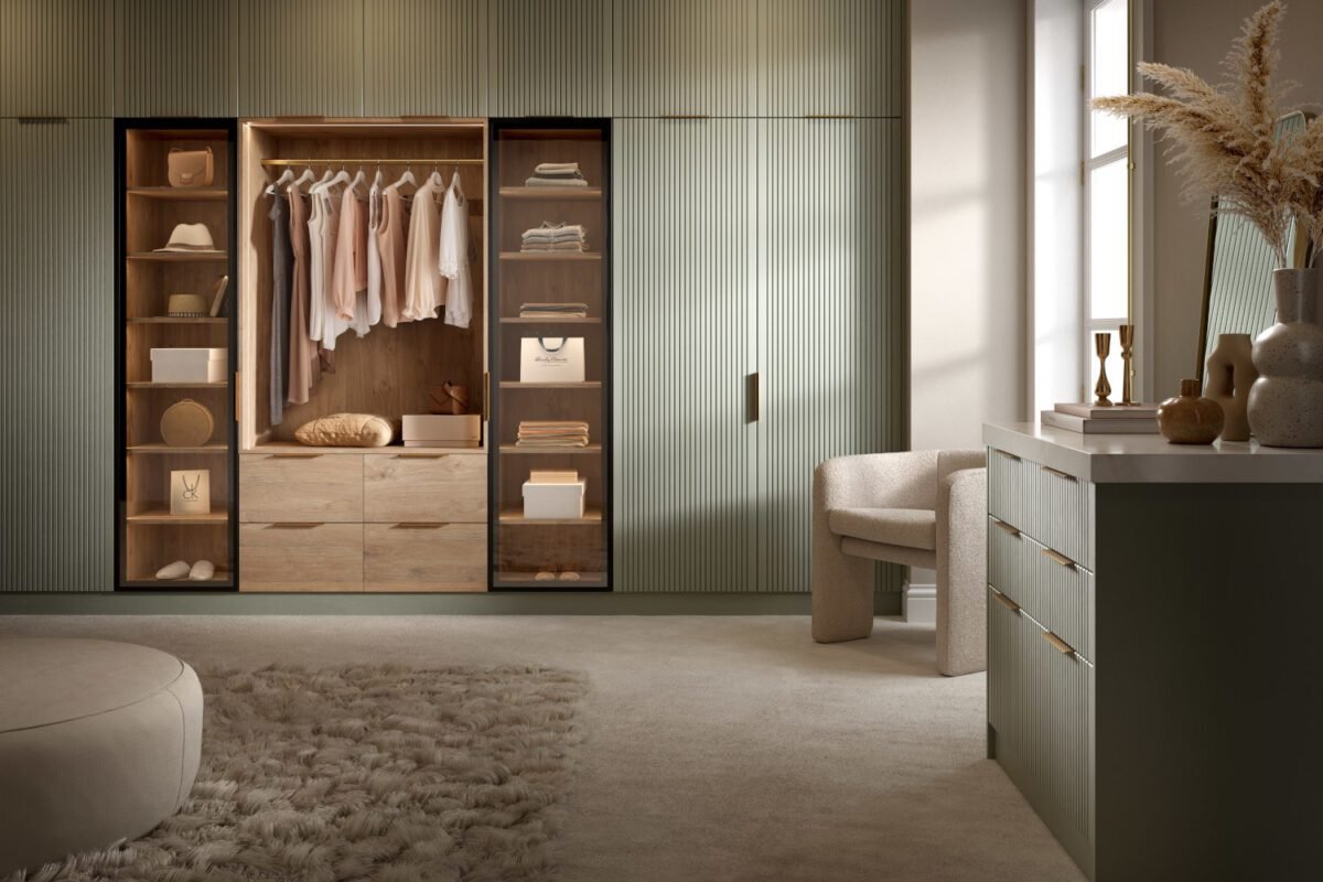 A stylish small wardrobe with drawers from BoxenSpace, designed to maximise storage in tight spaces.