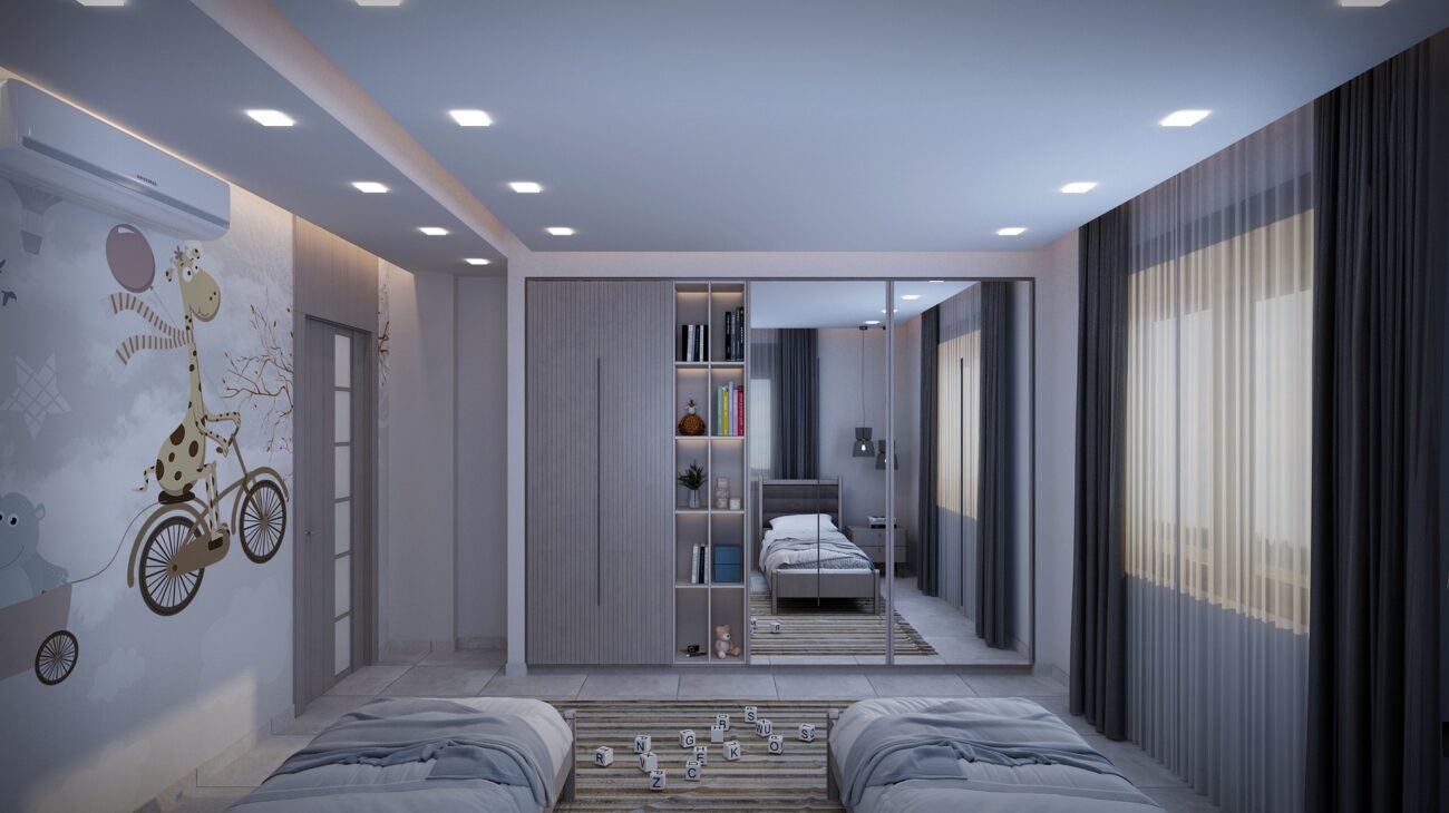 A bespoke fitted wardrobe for a small bedroom by BoxenSpace, maximising every inch of space.