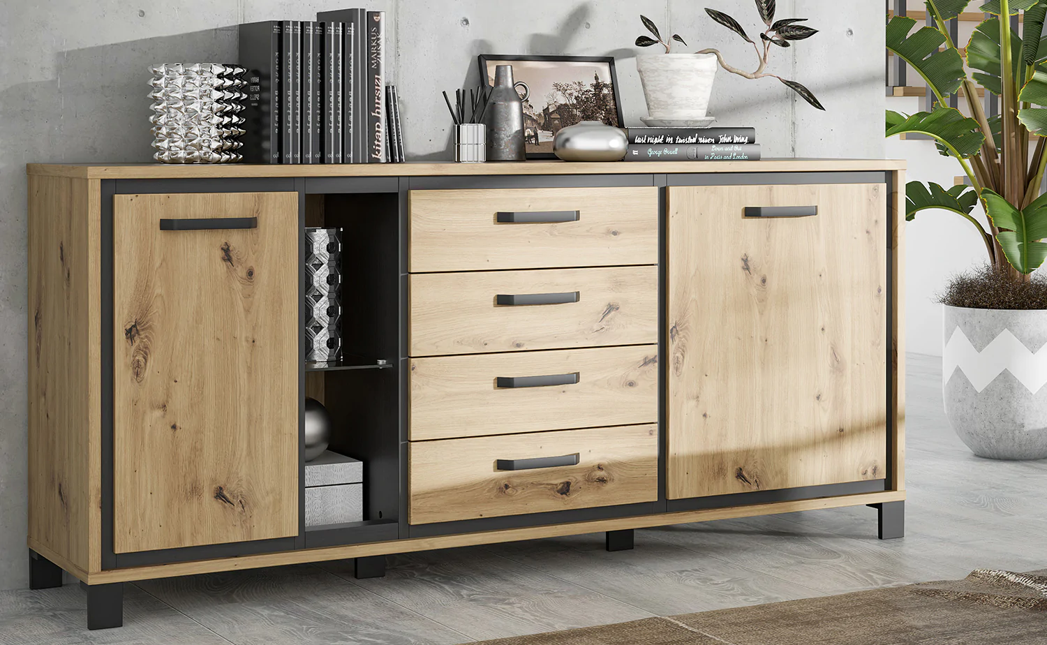Space-saving bedroom drawers with organised storage compartments in modern small bedroom
