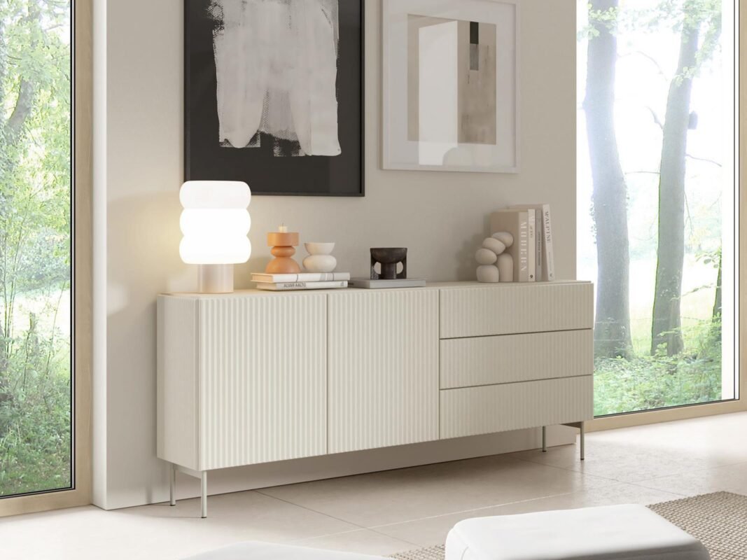 Versatile compact drawers providing efficient storage in contemporary UK multi-room setting