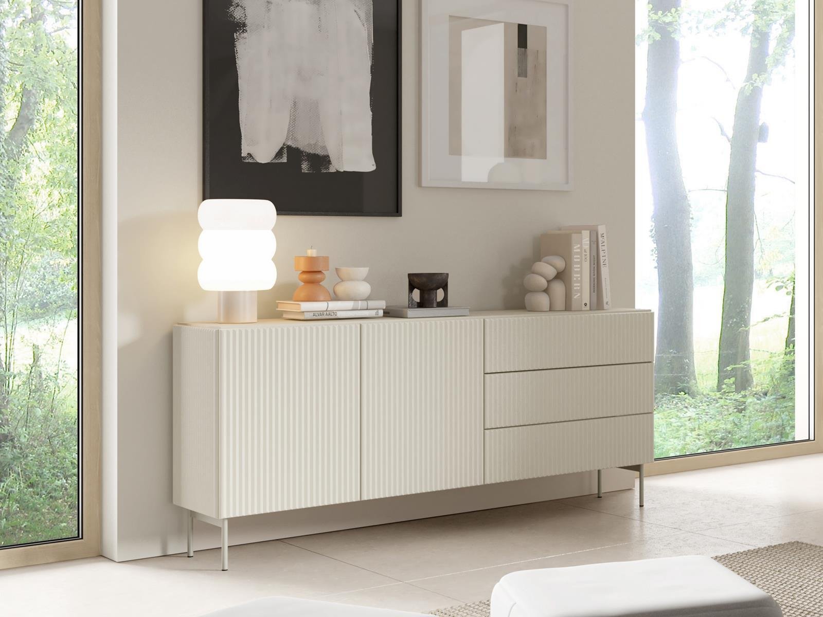 Versatile compact drawers providing efficient storage in contemporary UK multi-room setting