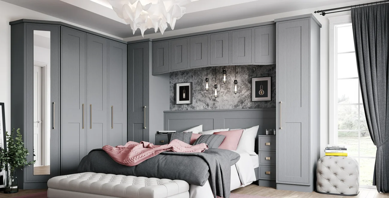 A sleek white 2-door mirrored wardrobe from BoxenSpace, adding brightness and style to the room.