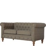 Multi Tweed Chesterfield Sofa - 2 Seater - Solid Wood Legs - W150cm - Image 2