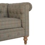Multi Tweed Chesterfield Sofa - 2 Seater - Solid Wood Legs - W150cm - Image 5