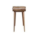 Oak-ish Round Dressing Table - Solid Mango Wood - 3 Drawers - W100cm - Image 8