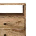 Classic Bedside Table - Oak-ish Finish - Solid Mango Wood - W45cm - Image 4