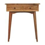 Mini Hallway Console Table - Oak-ish Finish - Solid Mango Wood - W70cm