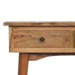 Mini Hallway Console Table - Oak-ish Finish - Solid Mango Wood - W70cm - Image 4