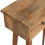 Mini Hallway Console Table - Oak-ish Finish - Solid Mango Wood - W70cm - Image 5