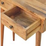 Mini Hallway Console Table - Oak-ish Finish - Solid Mango Wood - W70cm - Image 6