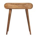 Mini Round Dressing Table - Oak-ish Finish - Solid Wood - W70cm - Image 10