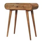 Mini Round Dressing Table - Oak-ish Finish - Solid Wood - W70cm - Image 2