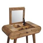 Mini Round Dressing Table - Oak-ish Finish - Solid Wood - W70cm - Image 5