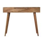 Oak-ish Dressing Table - Solid Mango Wood - 3 Drawers - W100cm - Image 10