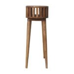 Ariella Console Table 70cm Solid Mango Wood Oak Finish Japandi - Image 8