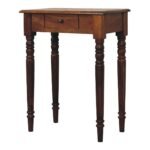 Turned Leg Writing Desk - Chestnut Finish - Solid Wood - W60cm - Image 2