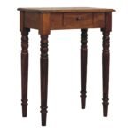 Turned Leg Writing Desk - Chestnut Finish - Solid Wood - W60cm - Image 3