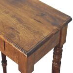 Turned Leg Writing Desk - Chestnut Finish - Solid Wood - W60cm - Image 5