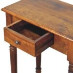Turned Leg Writing Desk - Chestnut Finish - Solid Wood - W60cm - Image 6