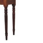 Turned Leg Writing Desk - Chestnut Finish - Solid Wood - W60cm - Image 7