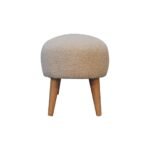 Boucle Hallway Bench - Cream Cotton Upholstery - Nordic Style - W92cm - Image 9