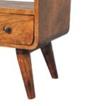 Mini Curved TV Media Unit - Chestnut Finish - Compact - W60cm - Image 7