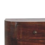 Lunar Floating Bedside Table - Chestnut Finish - 2 Drawers - W45cm - Image 4