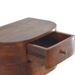 Lunar Floating Bedside Table - Chestnut Finish - 2 Drawers - W45cm - Image 6