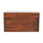 Lunar Floating Bedside Table - Chestnut Finish - 2 Drawers - W45cm - Image 8