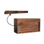 Lunar Floating Bedside Table - Chestnut Finish - 2 Drawers - W45cm - Image 9