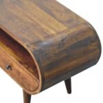 Curved TV Stand - Chestnut Finish - Circular Edge Design - W90cm - Image 5