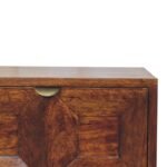 Quad Bedside Table - Chestnut Finish - Geometric Drawer Front - W40cm - Image 4