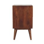 Quad Bedside Table - Chestnut Finish - Geometric Drawer Front - W40cm - Image 8