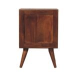 Quad Bedside Table - Chestnut Finish - Geometric Drawer Front - W40cm - Image 9