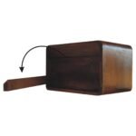 Wall-Mounted Open Bedside - Chestnut Finish - Woven Detail - W45cm - Image 10
