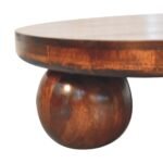 California Coffee Table - Walnut Finish - Ball Feet Design - 80x80cm - Image 4