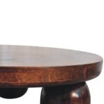 California Coffee Table - Walnut Finish - Ball Feet Design - 80x80cm - Image 5