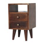Mini Classic Bedside Table 30cm Compact Solid Mango Wood - Image 2