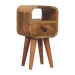 Extra Mini Bedside Table - Oak-ish Finish - Open Slot - Slim 20cm - Image 2