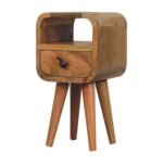 Extra Mini Bedside Table - Oak-ish Finish - Open Slot - Slim 20cm - Image 3