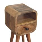 Extra Mini Bedside Table - Oak-ish Finish - Open Slot - Slim 20cm - Image 5