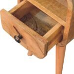 Extra Mini Bedside Table - Oak-ish Finish - Open Slot - Slim 20cm - Image 6