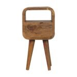 Extra Mini Bedside Table - Oak-ish Finish - Open Slot - Slim 20cm - Image 9