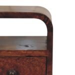 Extra Mini Bedside Table - Chestnut Finish - Open Slot - Slim 20cm - Image 4