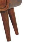 Extra Mini Bedside Table - Chestnut Finish - Open Slot - Slim 20cm - Image 7