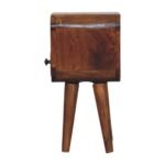 Extra Mini Bedside Table - Chestnut Finish - Open Slot - Slim 20cm - Image 8