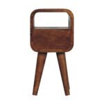 Extra Mini Bedside Table - Chestnut Finish - Open Slot - Slim 20cm - Image 9