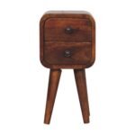 Extra Mini Bedside Table - Chestnut Finish - Slim 20cm Width