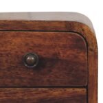 Extra Mini Bedside Table - Chestnut Finish - Slim 20cm Width - Image 4