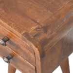 Extra Mini Bedside Table - Chestnut Finish - Slim 20cm Width - Image 5